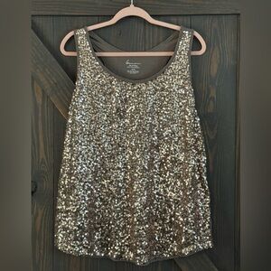 Lane Bryant Women’s Sequin‎ Tank Top Bronze Plus Size 18/20